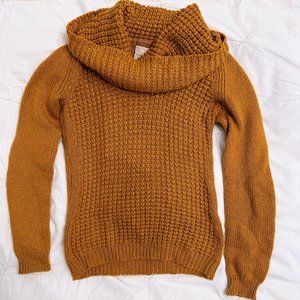 Dark Mustard Anthropologie Cowl Neck Sweater (Size S)